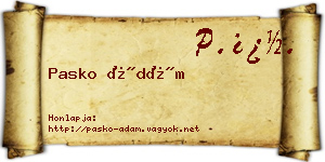 Pasko Ádám névjegykártya